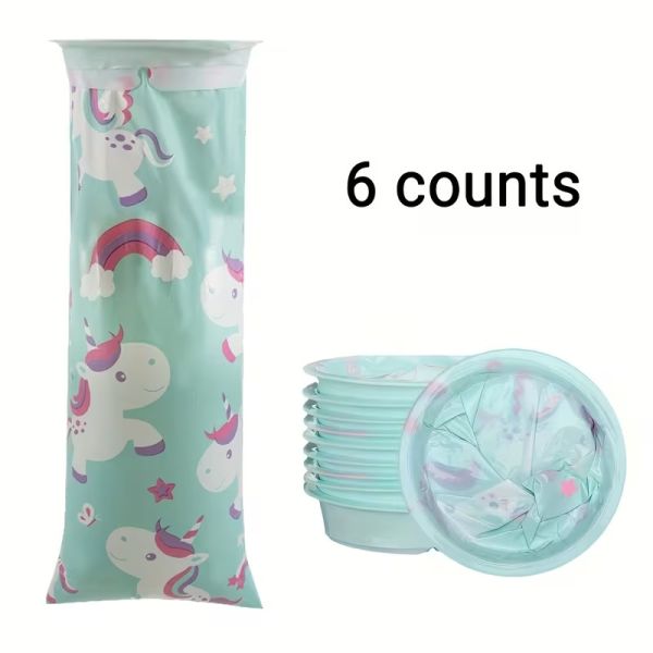 6x Kotztüten, Brechbeutel, Spucktüte EINHORN für Kinder