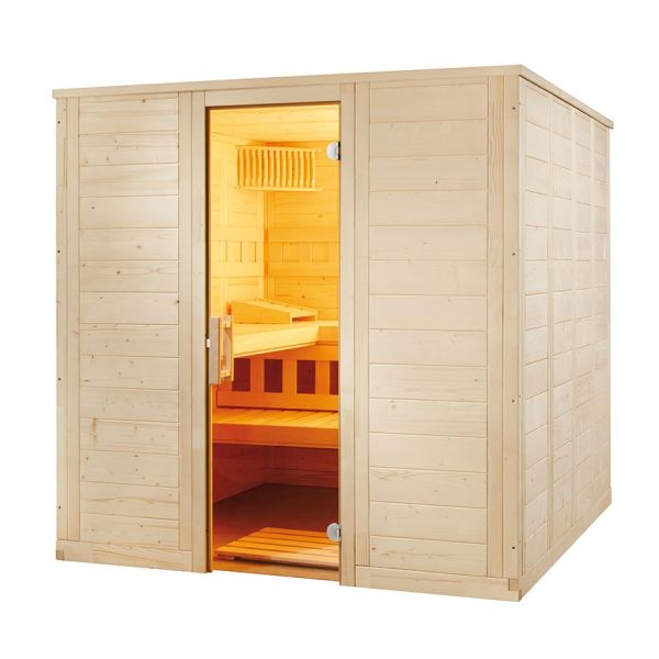 Massivholzsauna Wellfun Large 2064 x 2052 x 2040 mm