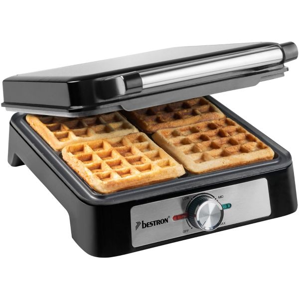 ASW1600S Waffeleisen für 4 Brüsseler Waffeln, schwarz