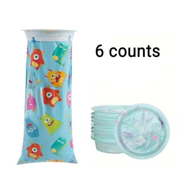 6x Kotztüten, Brechbeutel, Spucktüte MONSTER für Kinder