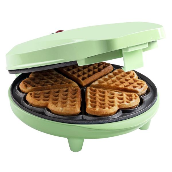 Bestron ASW217G Waffeleisen, Herzwaffeln, 700W, grün