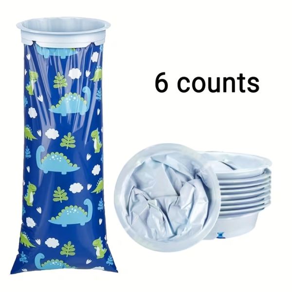 6x Kotztüten, Brechbeutel, Spucktüte DINOS für Kinder