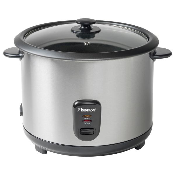 Bestron ARC280 Edelstahl Reiskocher mit Dampfgarer 2.8 Liter