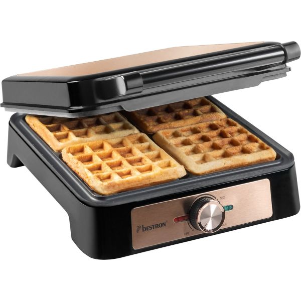 ASW1600CO Waffeleisen für 4 Brüsseler Waffeln, Kupfer