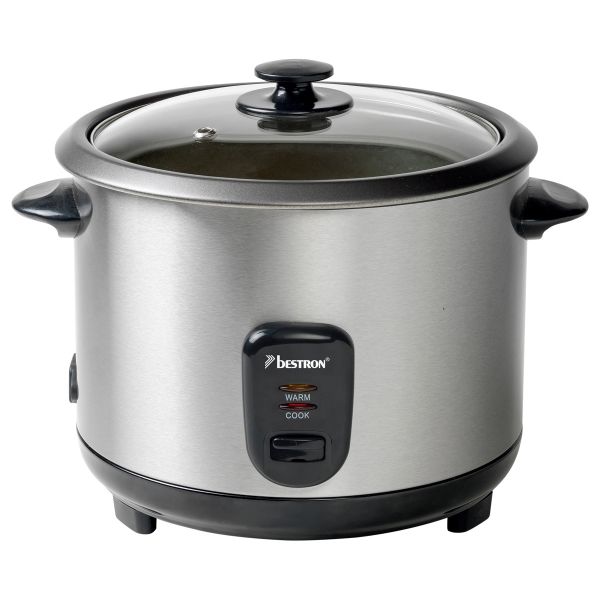 Bestron ARC180 Edelstahl Reiskocher mit Dampfgarer 1.8 Liter