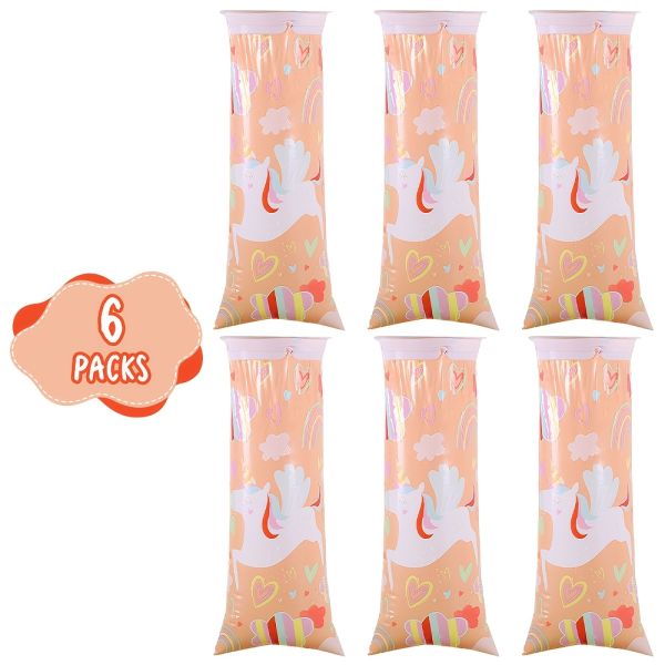 6x Kotztüten, Brechbeutel, Spucktüte Einhorn orange