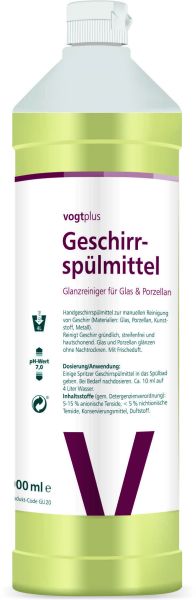 vogtplus Geschirrspülmittel Glanzreiniger für Glas und Porzellan