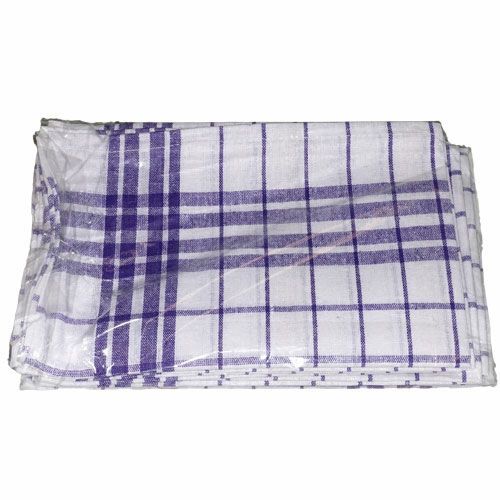 Geschirrtuch Baumwolle 50x70 blau-weiß kariert, 10er Pack